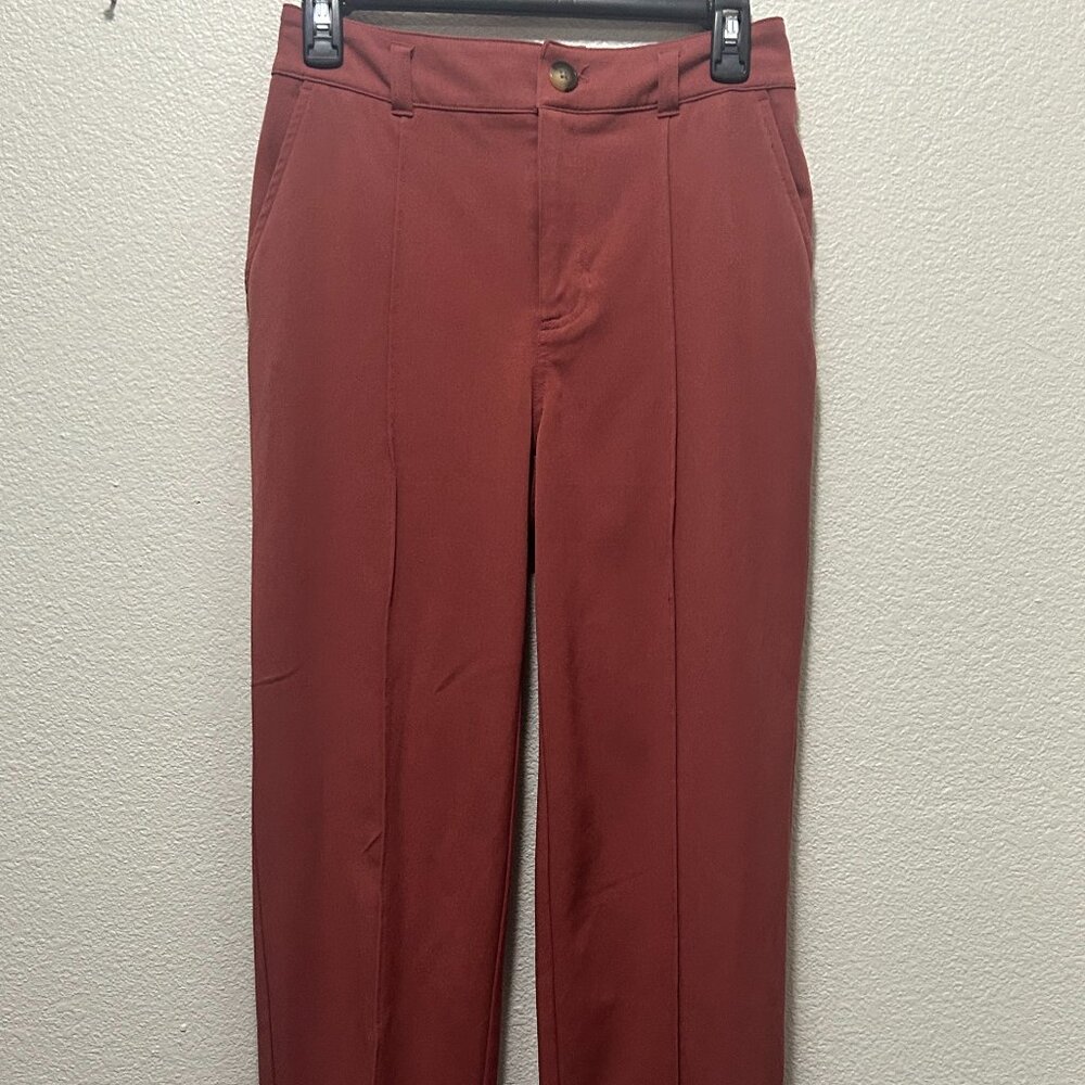 Lauren Conrad front crease dress pants, rust, size 4